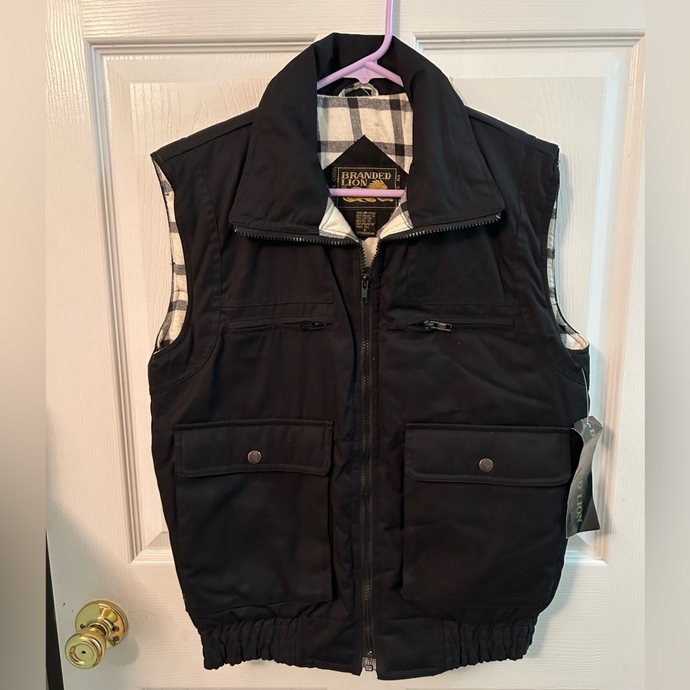 Vintage Mens Branded Lion flannel-lined vest